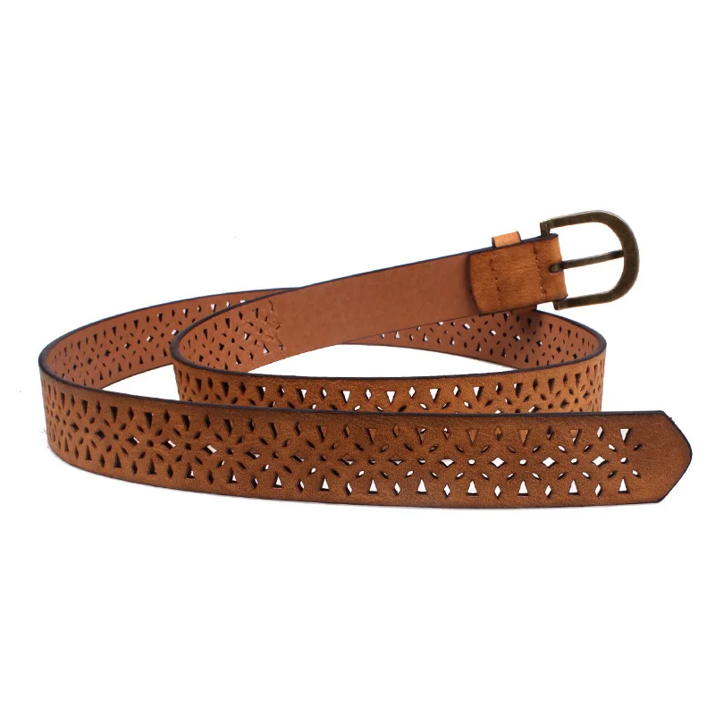 20150821 WOMEN PU leather belt FULL WITH HOLESin Women's Belts from