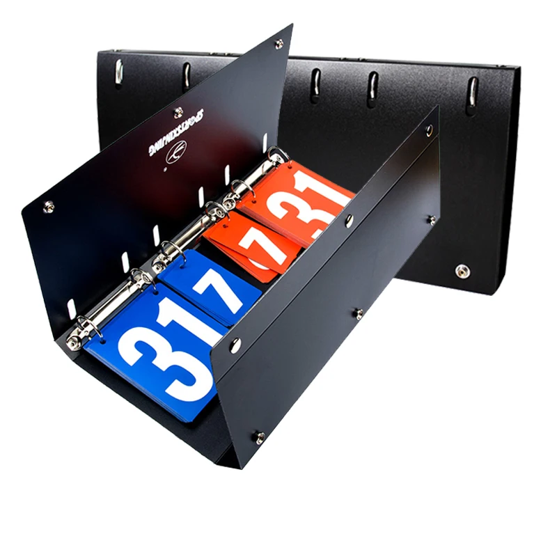 Portable PVC Plastic Plate Digit Sports Scoreboard Big Size Durable And Foldable Scoring Device for Board Badmintion Game Black