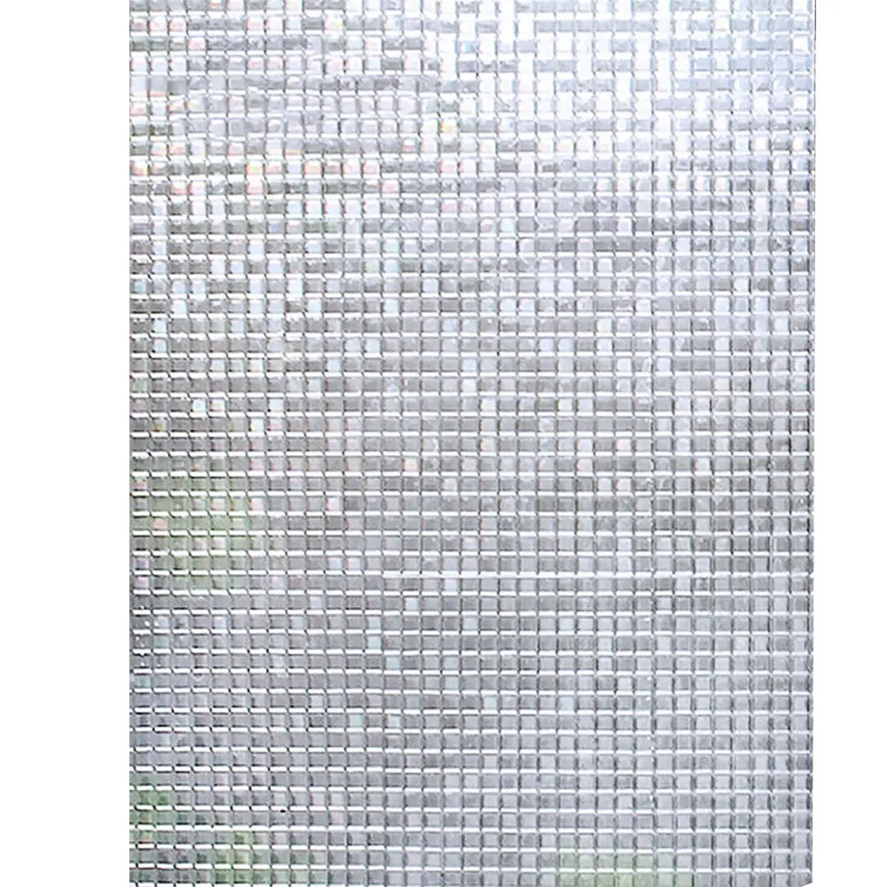 

Window Stickers Privacy Glass Film Bathroom Opaque Flower Static No-Glue 3D Colorful Square Frosted Mosaic Decorative Door Cling