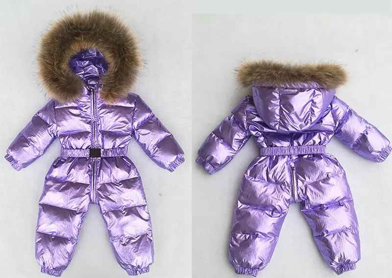 -30 degrees Russian Winter Boys Girls 1-3Y Winter Overalls Baby Rompers Duck Down Jumpsuit Real Fur Collar Children Outerwear (17)