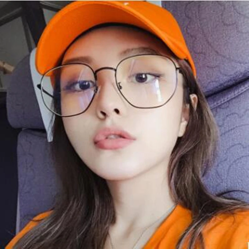 

Men Women Oversized Round Blue Ray Computer Glasses Brand Designer Light Metal Quality Anti Reflective Lens Fashion Eyeglasses
