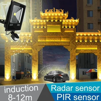 

PIR Motion sensor led floodlights AC220V 110V DC12V Induction LED flood light led search light ourdoor lamp door lamp