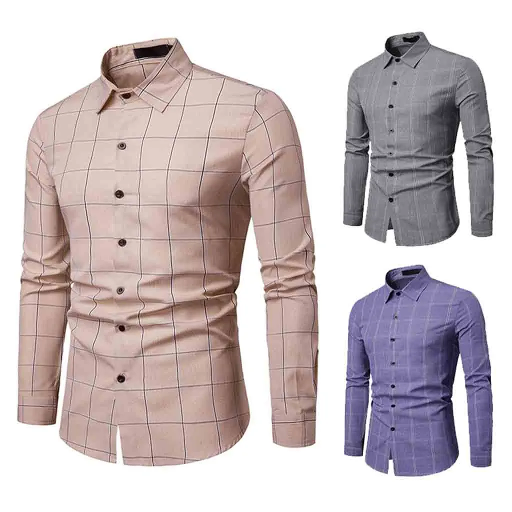 Новое поступление, мужские рубашки, мужские рубашки с длинным рукавом, с рисунком в клетку, большие размеры, повседневные топы, блузки, рубашки, camisa masculina#3