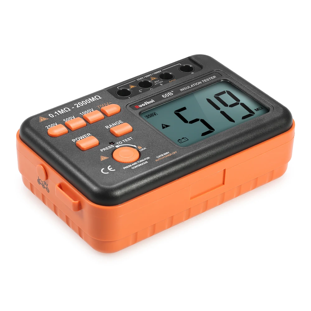 

RuoShui 60B+ 1000V Insulation Resistance Meter High percision megger LCD earth Ground Tester Megohmmeter Voltmeter Backlight