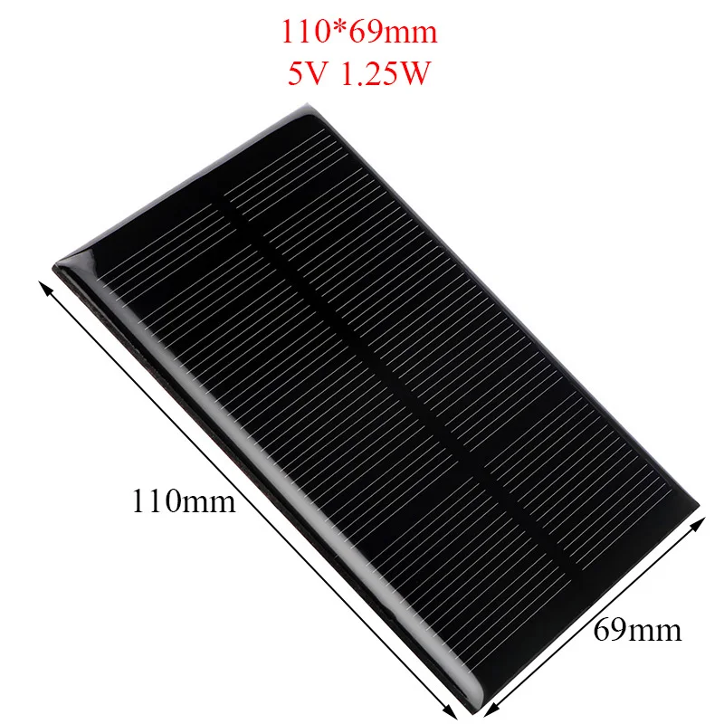Solar Cell 5V 1.25W Portable Module DIY 110x69mm Small Solar Panel for Cellular Phone Charger Home Light Toy etc Solar panel Solar Cell 5V 1.25W Portable Module DIY 110x69mm Small Solar Panel for Cellular Phone Charger Home Light Toy etc Solar panel