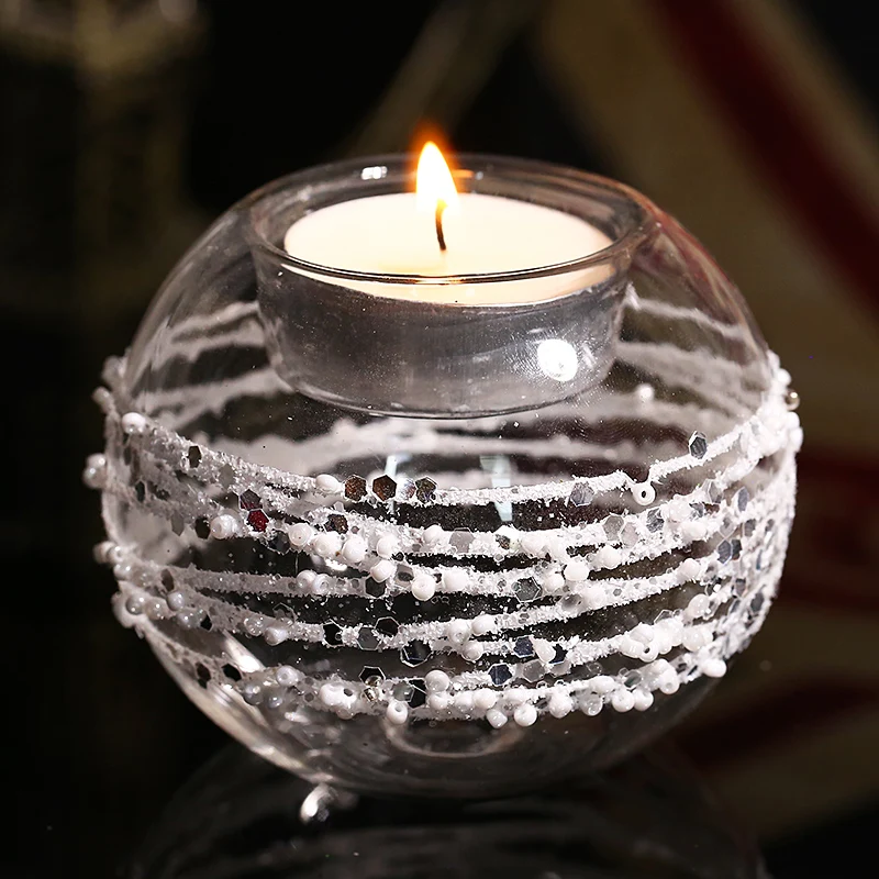 Buy 80mm Clear Crystal Glass Ball Tealight Candle