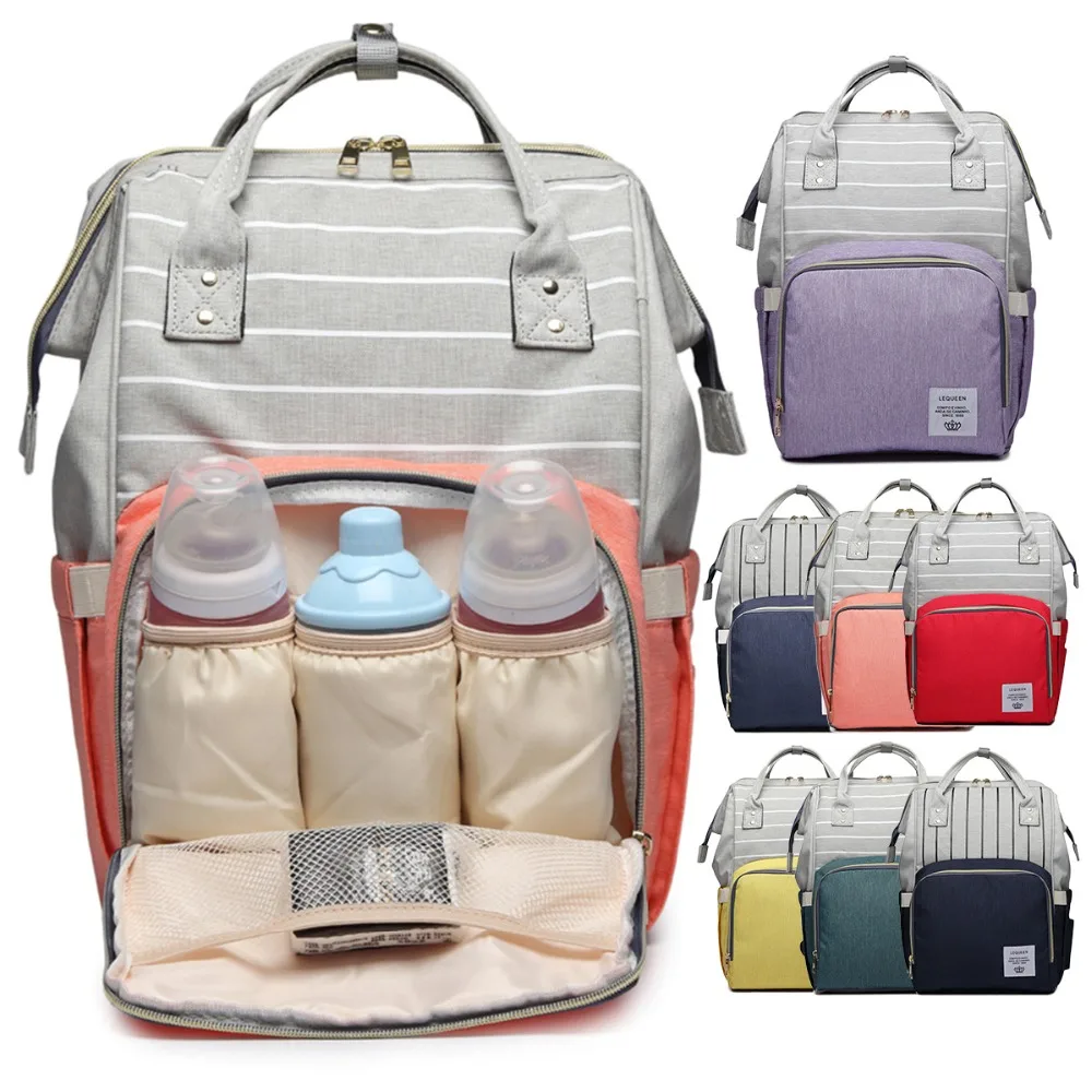 Мумия в полоску для беременных подгузник сумки рюкзак ребенка Дизайнер Пеленки кормящих мешок Многофункциональный Открытый Путешествие