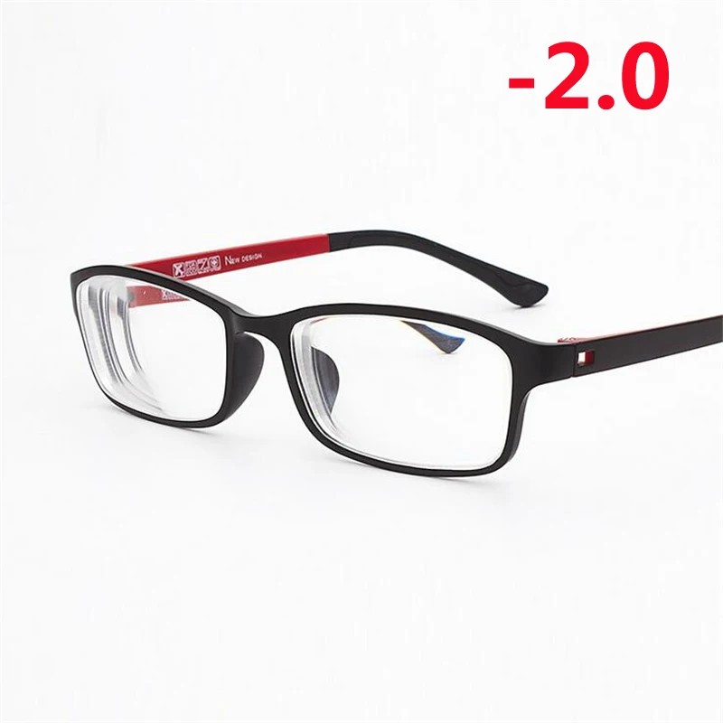 1-1,5-2-2,5 до-6,0 ультралегкие TR90 готовые очки для близорукости унисекс Короткие-очки для коррекции зрения полная Рамка очки с градусом - Цвет оправы: myopia 200