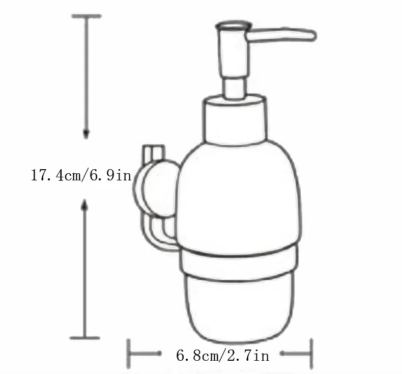 Billige Flüssigseifenspender Wand Montiert Messing Waschmittel Shampoo Dusche Handwäsche Keramik Flasche Pumpe Halter Chrom Badzubehör