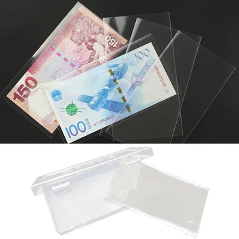 

Behogar 100PCS Banknote Currency Bags with Box + 100PCS 30mm Coin Holder Cases with Box for Collector Collection Supplies