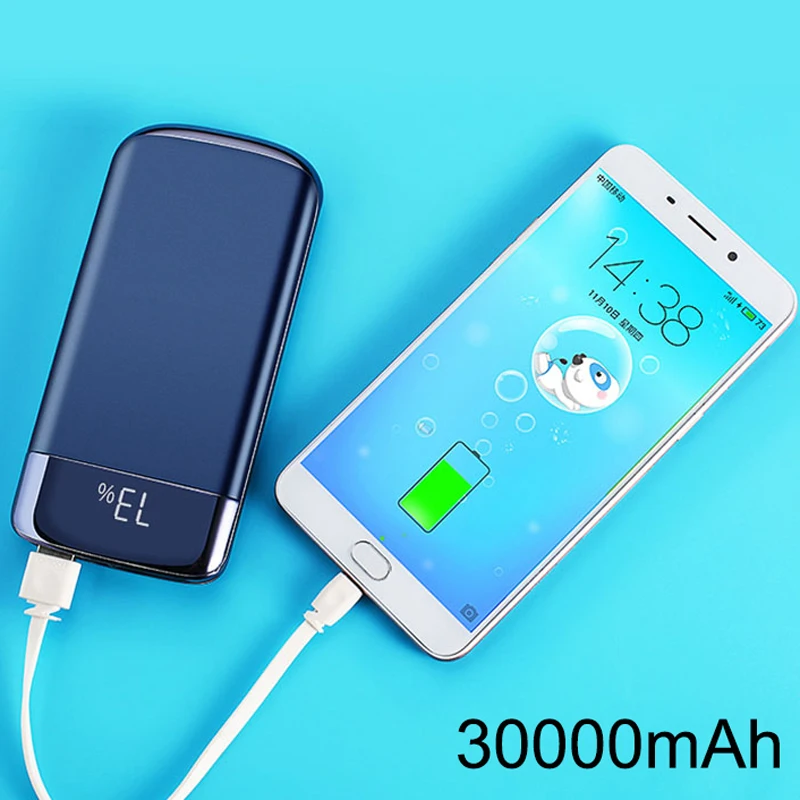 

PowerBank 30000mah Power Bank External Battery 2 USB LED Powerbank Portable Mobile phone Charger for Xiaomi MI iphone Samsung