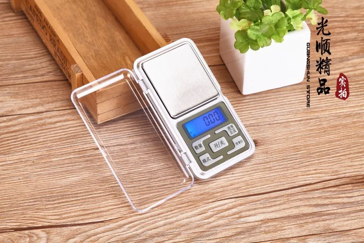 Perfect 200pcs/lot 500g 0.1g / 200g 0.01g Mini Portable Digital Electronic Jewelry Pocket Weight Scale 5 key with retail box 2