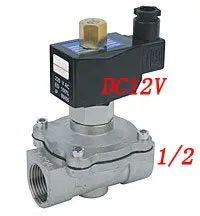 5 штук в упаковке, шт./лот 1/2 ''2 Way нормально открытый промышленная нержавеющая сталь электромагнитный клапан DC12V