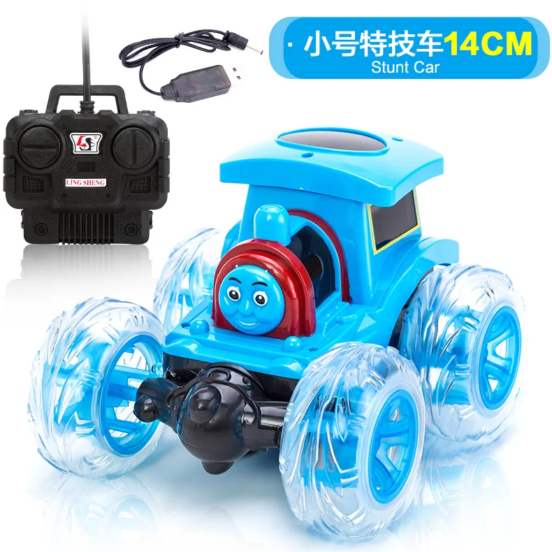 

Thomas Charging Skip Remote Control Tumbling Stunt Moving Small Train Car Toy Male Children Model Ready-to-go Plastic Battery
