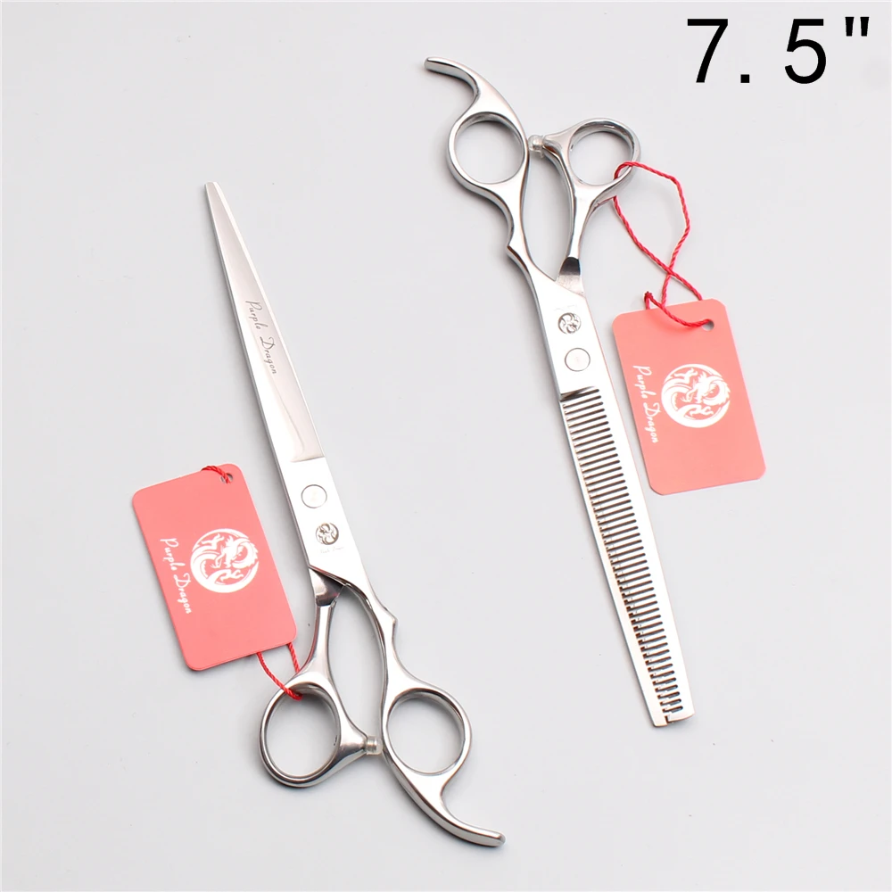 Dog Grooming Scissors Purple Dragon Dog Grooming Scissors 5"-8" Japan 440C Animal Straight Scissors Pet Thinninng Shears Z1006