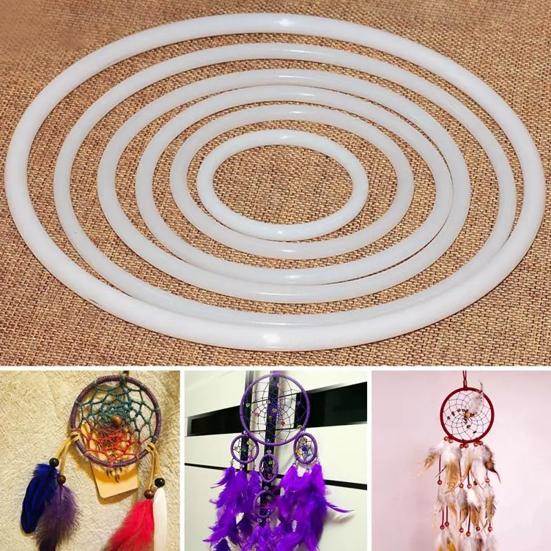 

DIY Accessories Round White Plastic Large Crafts Durable Hoop Dreamcatcher Ring