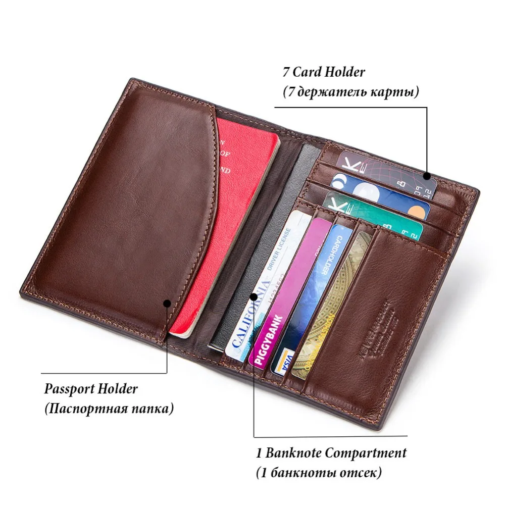 Skup KAVIS skórzana okładka na paszport stojak na wizytówki Travel Credit portfel dla mężczyzn torebka Case torba na prawo jazdy cienka