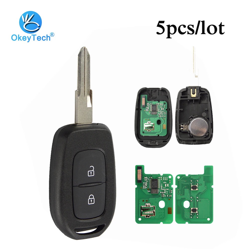 OkeyTech 5 шт./лот 434 МГц 4A PCF7961M чип 2 кнопки VAC102 дистанционный ключ для Renault Sandero Dacia Logan