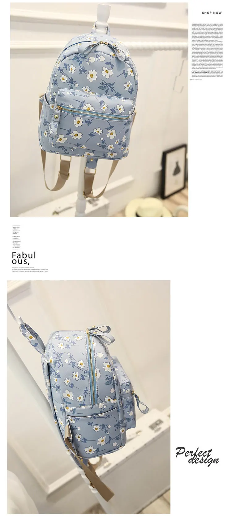 Летний рюкзак с цветочным рисунком, милый мини-Рюкзак Kawaii с цветочным узором для девочек, сумка через плечо, роскошный кожаный рюкзак для путешествий, школьный ранец, новинка
