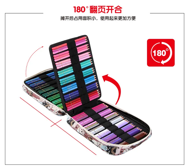 Billig 150 Slot Kreative Große Kapazität Nette Cartoon Floral Print Multifunktionale Bleistift Tasche Pen Box Bleistift Fall Kunst Liefert