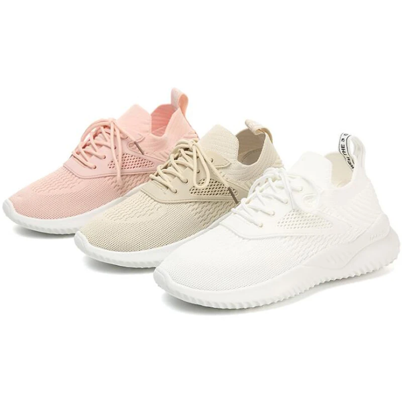 

Women Mesh Flat Autumn Sneakers Ladies Lace Up Stretch Fabric Platform Vulcanized Casual Shoes Female Breathable Fashion dd125