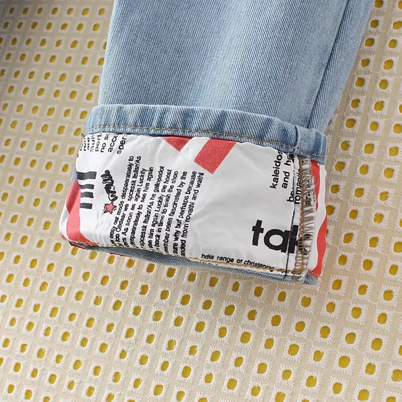 Плюс Размеры XL-5XL два носить манжеты джинсы для Новинки для женщин отверстие Гибкая лодыжки-Длина штаны джинсы с эластичной резинкой на талии