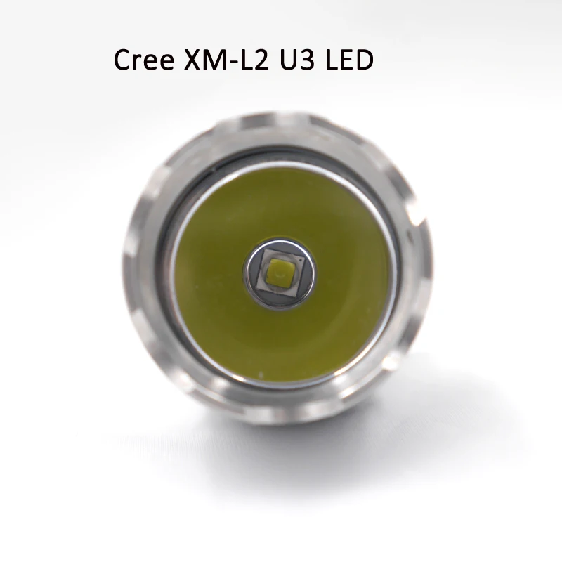 Титановый сплав M6 CREE XM-L2 U3 вспышка светильник фонарь светильник 1200 люмен Высокая мощность светодиодные лампы с головой из нержавеющей стали