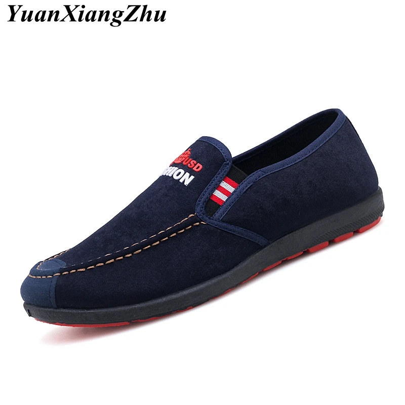 Men Shoes 2018 Spring/Autumn Black/Blue Men Canvas Shoes Fashion Solid Men Loafers High Quality Slip-On Casual Shoes Man Flats