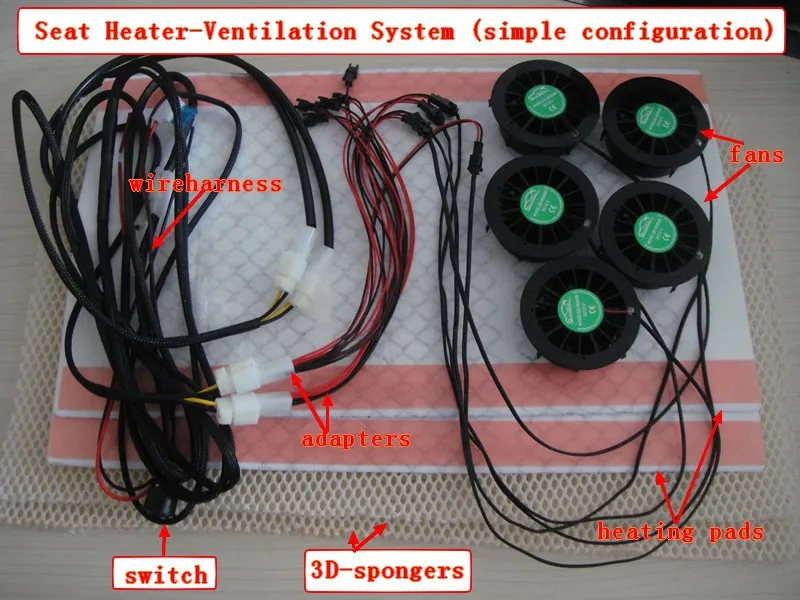 Buy simple configuration carbn fiber car seat heat and ventilation kits. car