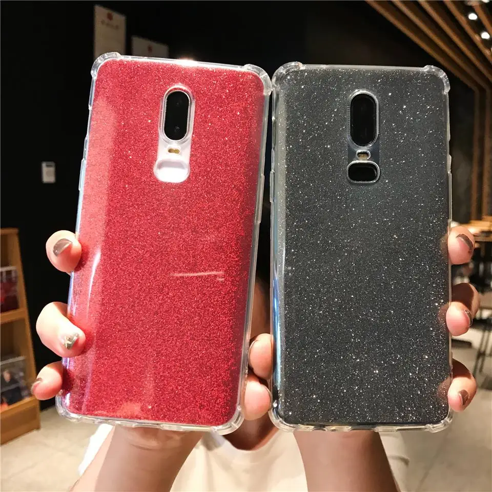 

For OnePlus 6 6T 5T 7 Cover Anti-shock Glitter Armor Case Silicone TPU Soft Cover For Meizu M5 M6 M8 Note X8 M5S M6S M6T