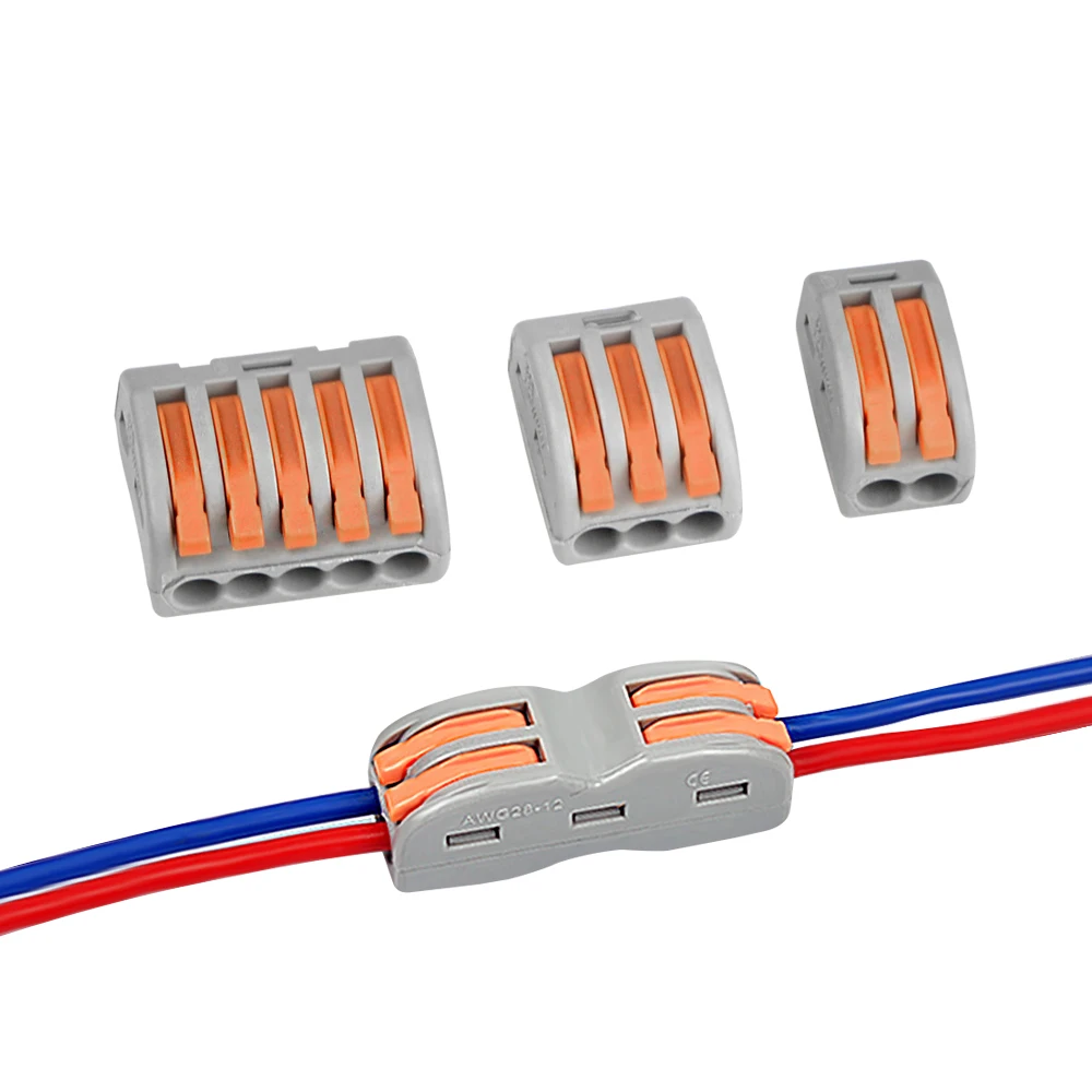 

1/10/20/60Pcs Mini Fast Wire Connectors Push-In Terminal Block Conductor 222-413 222-415 Electrical Cable Wiring Connectors