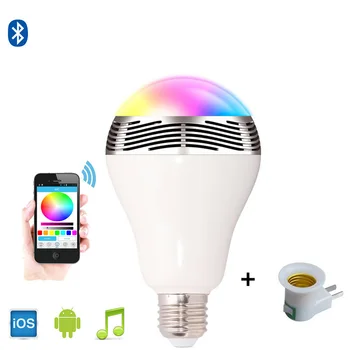 

Mini wireless bluetooth speaker WIFI APP smart bulb speakers RGB subwoofer portable speaker with LED lights for Iphone android