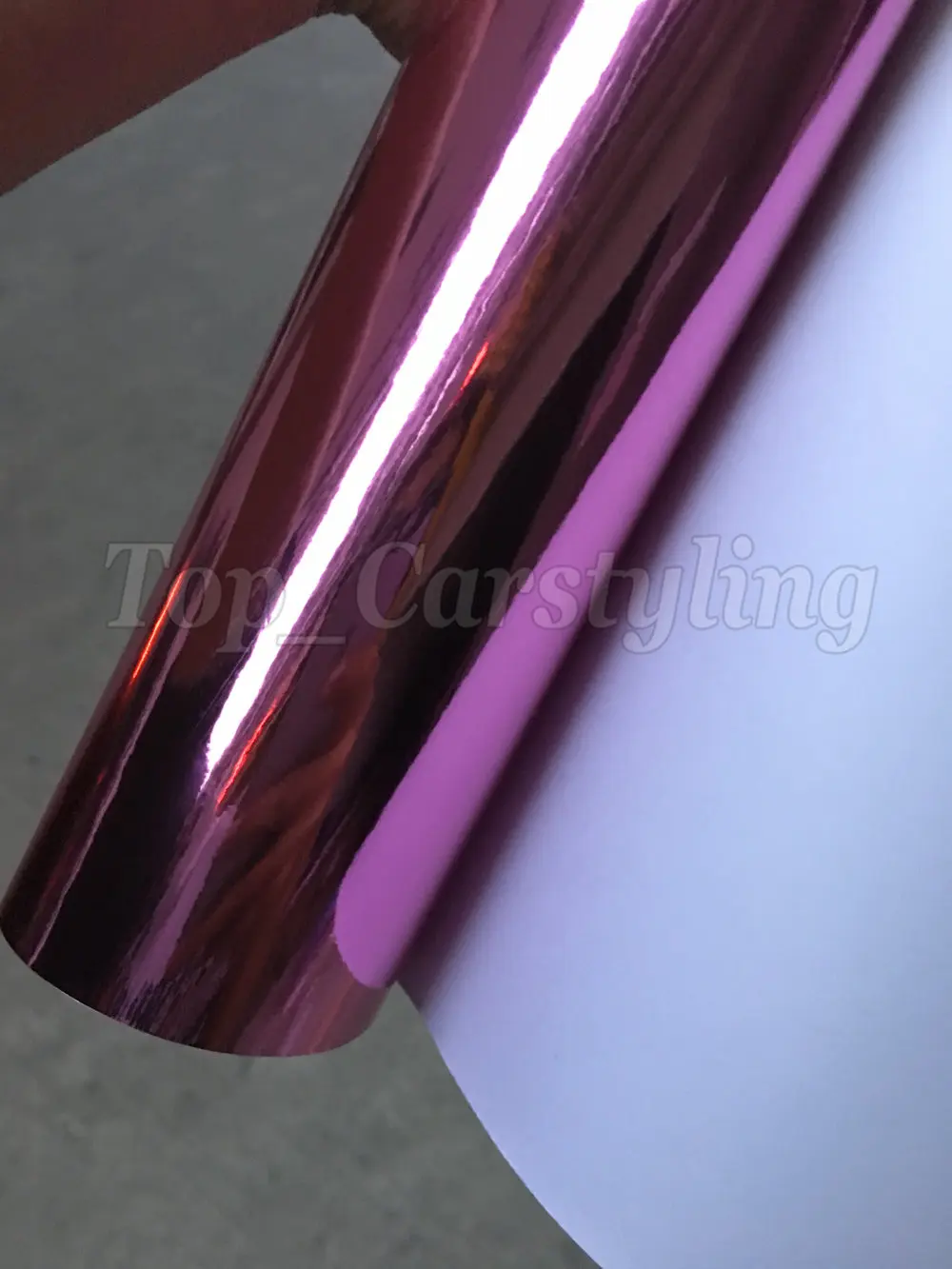 stretchable chrome mirror car wrap pink vinyl wrap foil hexis foil 3M 1080 (5)