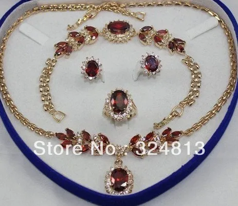 Bridal Fashion Jewellery Women's Set Zirconia Necklace Earring Ring Bracelet #2322