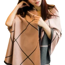 Winter Warm Women's Scarves Double-sided Plaid Cashmere Scarf Shawl Thick Dual-use Autumn Soft Neckerchief Lady Wrap Pashmina Winter Warm Women's Scarves Double-sided Plaid Cashmere Scarf Shawl Thick Dual-use Autumn Soft Neckerchief Lady Wrap Pashmina