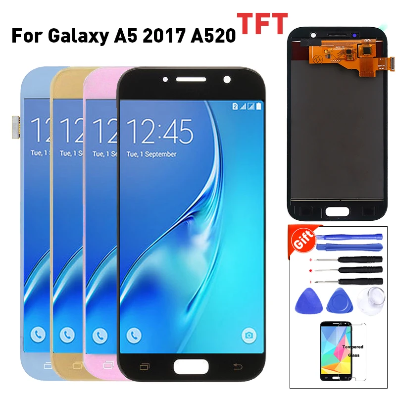 100% протестированный ЖК-дисплей для SAMSUNG GALAXY A520F SM-A520F A5 2017 с сенсорным экраном и