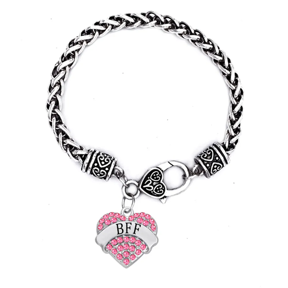 Drop Ship Best Friends Forever BFF Hearts Charms Bracelet Fashion Charm Bracelets For Friendship