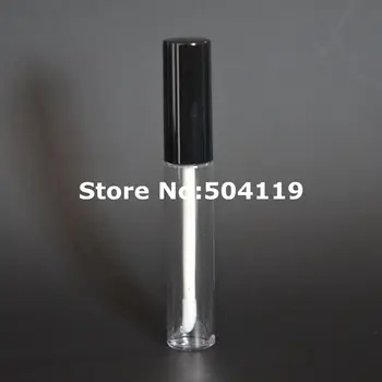 

10ml empty lip gloss bottle lipoil container, lipgloss vial,empty round lip gloss tube packing with black cap