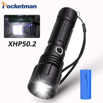 

Most Powerful LED Flashlight Lantern XHP50 Led Flashlight 5 Modes Zoom Led Torch Distance 500m USB Rechargeable 18650 or 26650