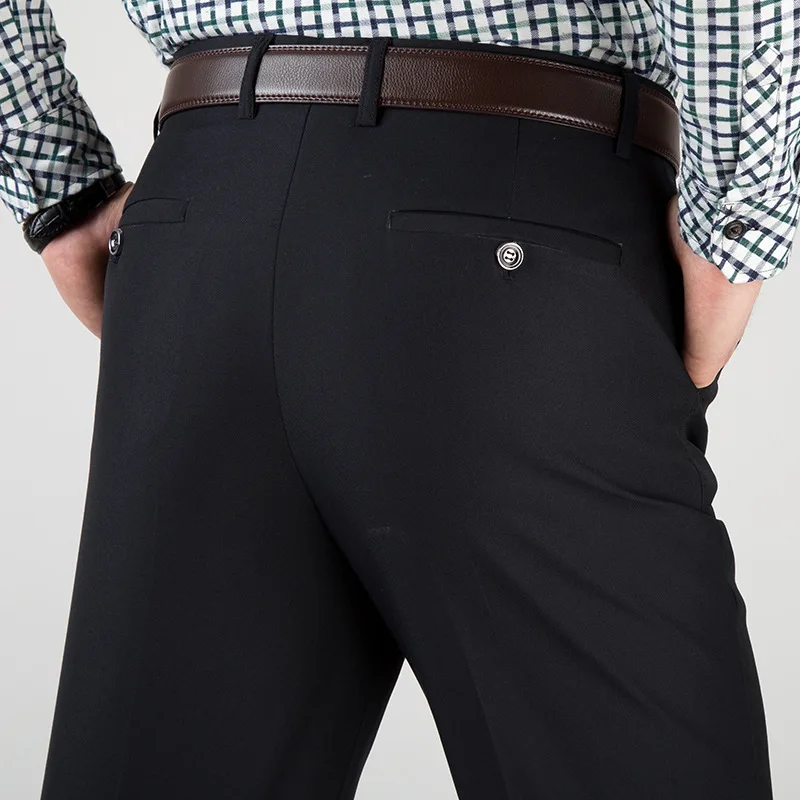 Для мужчин Повседневные штаны для мужчин 2017 Летняя мода хлопок дышащий работы Брюки для девочек Свободные Черный Темно-Бизнес Мотобрюки