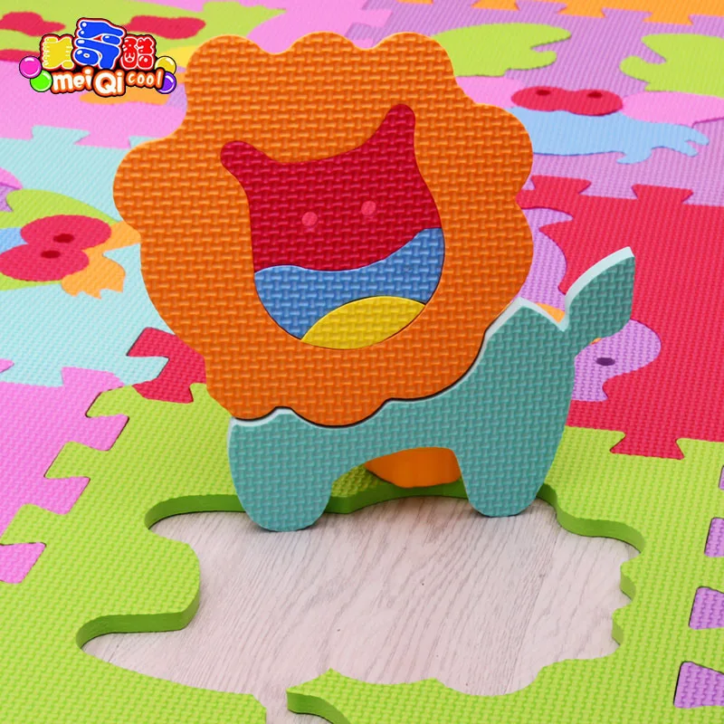 Игровой коврик с мультяшным животным для детей пазл из вспененного