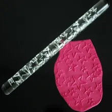 1 шт. звезды скалкой прозрачный тиснение помадка ролик Pin DIY украшения торта инструмент кондитерские инструменты Кухня аксессуары