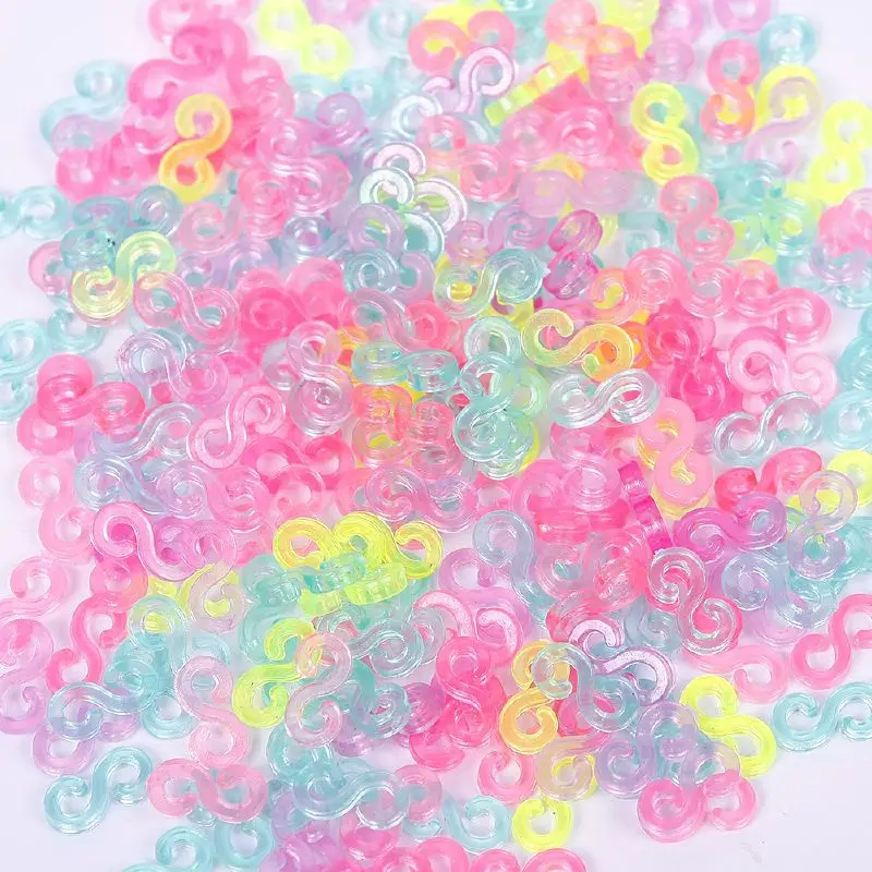 

240pcs Child Mix Color S-Clips Rubber Loom Bands Bracelet Making DIY Tool Bracelets #61332
