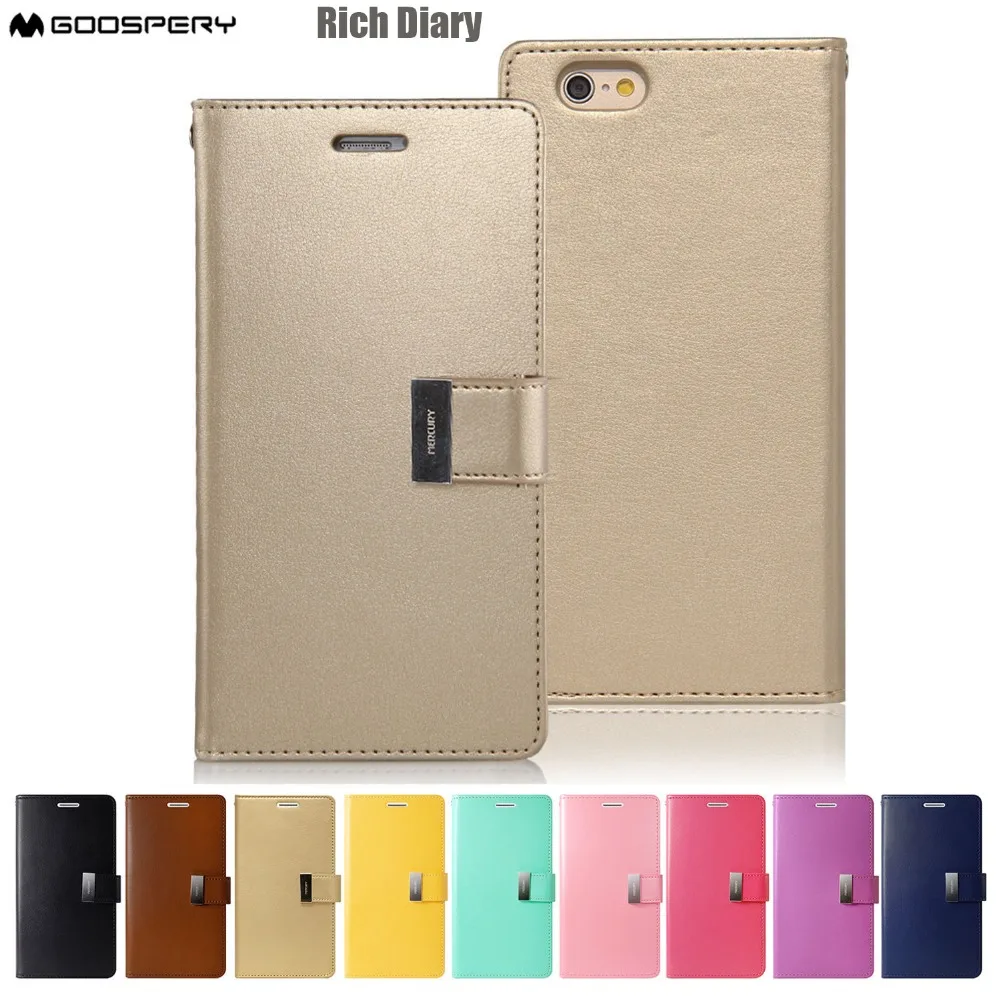 Чехол Goospery Rich Diary с дополнительными слотами для карт кожаный чехол бумажник iPhone 5