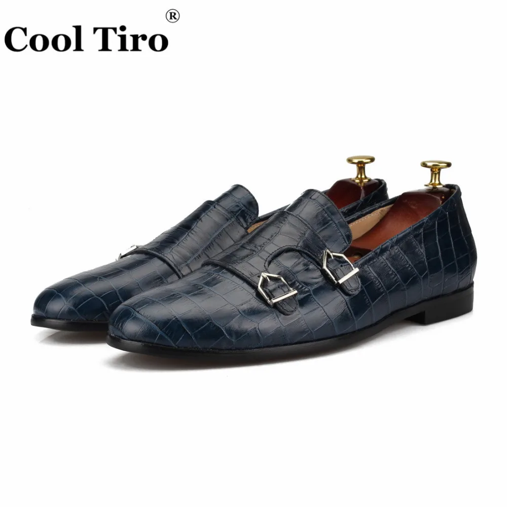 CROCODILE DOUBLE-MONK LOAFERS Dark blue (3)
