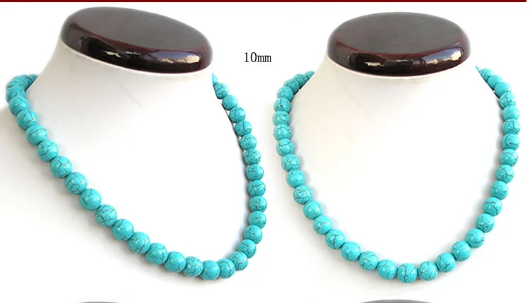 

Wedding Woman Jewelry 10mm Round Ball stone Bead Choker Necklace Handmade Charm