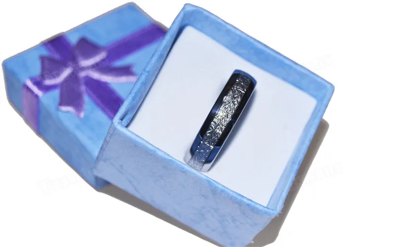 6 мм Серебряное мужское вольфрамовое кольцо с метеоритной инкрустацией модное полированное мужское обручальное кольцо из карбида вольфрама