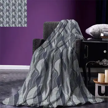 

Abstract Throw Blanket Wavy Pattern with Circles Curves Dots and Hexagons Swirl Arrangement Warm Microfiber