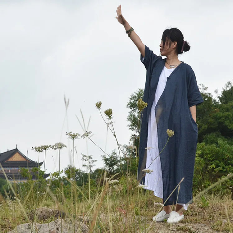 Женское пальто Тренч в стиле ретро однотонное винтажное Свободное на одной