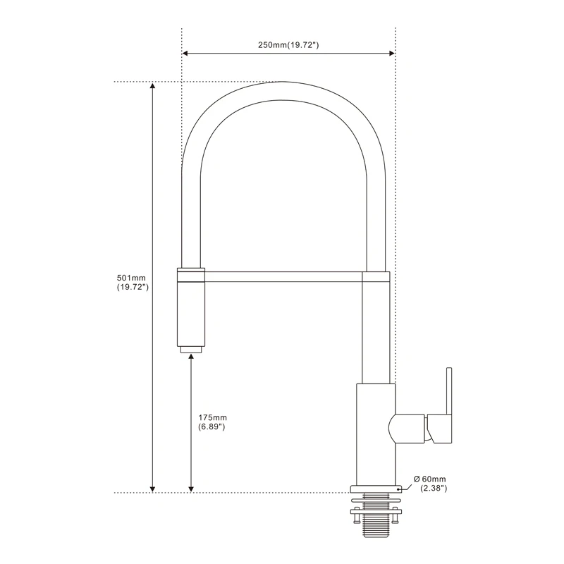  Newly Patent Design 360 Swivel 100% Solid Brass Single Handle Mixer Sink Tap Pull Out Down Kitchen  - 32517050105